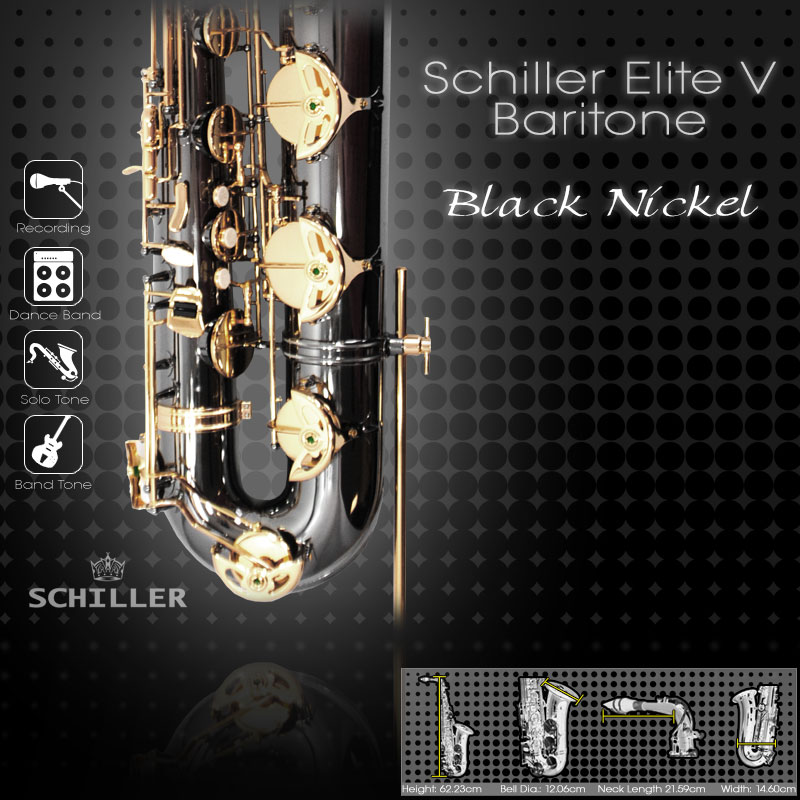 Elite Luxus V Baritone Saxophone – Black Nickel