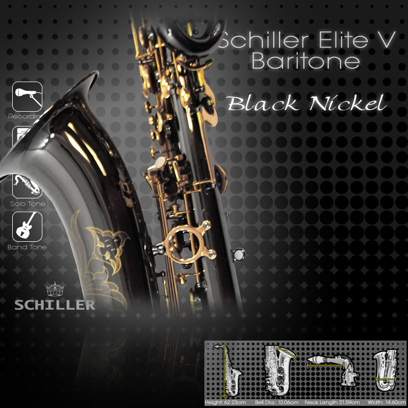 Elite Luxus V Baritone Saxophone – Black Nickel
