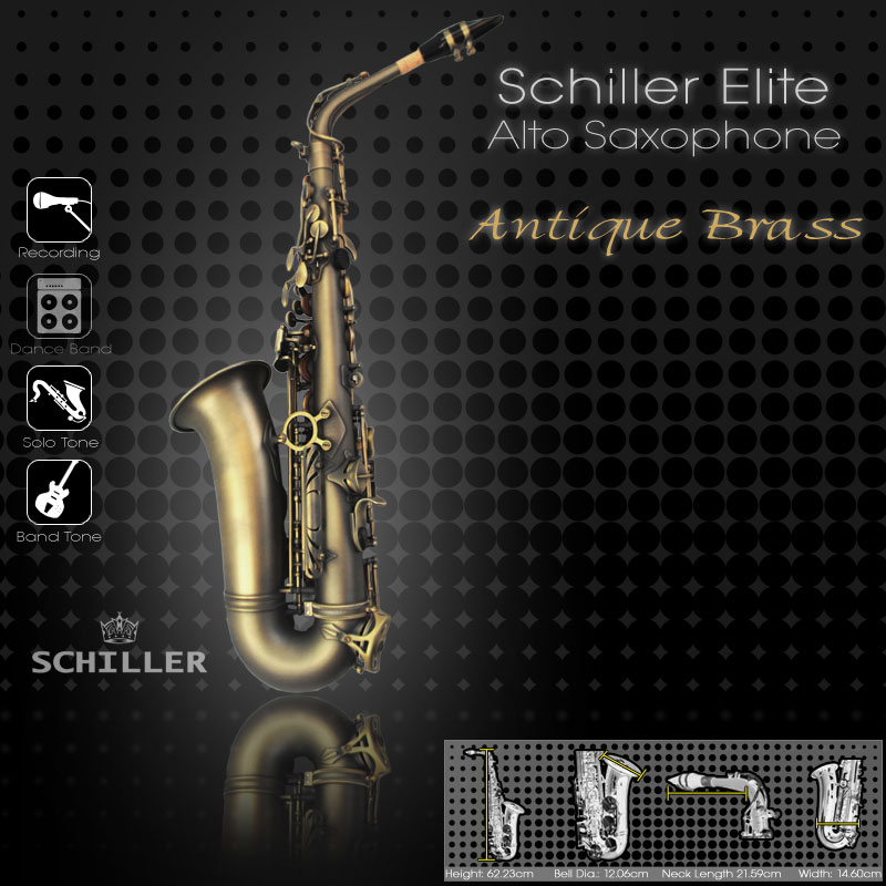 Elite Luxus Alto Saxophone - Antique Brass Finish