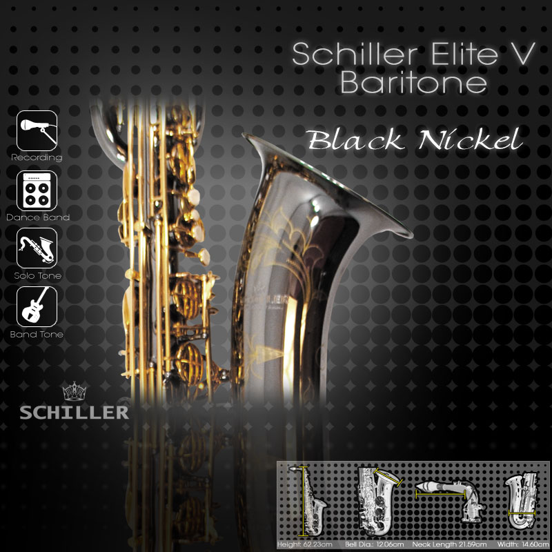 Elite Luxus V Baritone Saxophone - Black Nickel