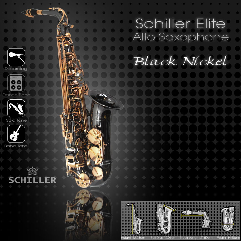 Elite Luxus V Alto Saxophone – Black Nickel & Gold