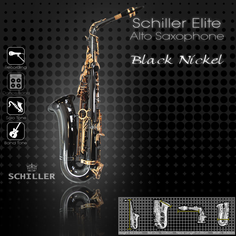 Elite Luxus V Alto Saxophone - Black Nickel & Gold
