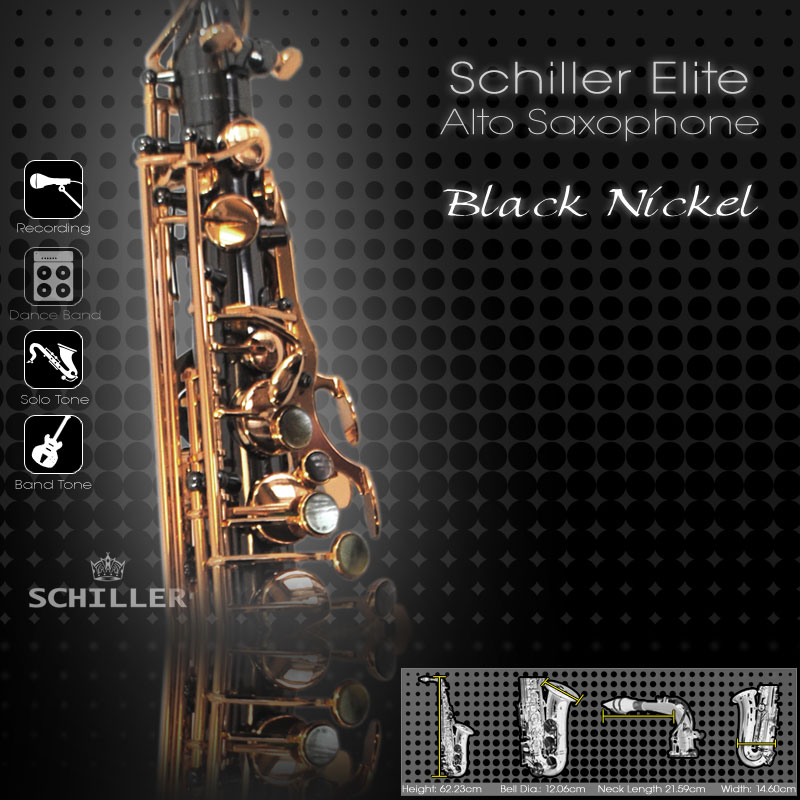Elite Luxus V Alto Saxophone - Black Nickel & Gold