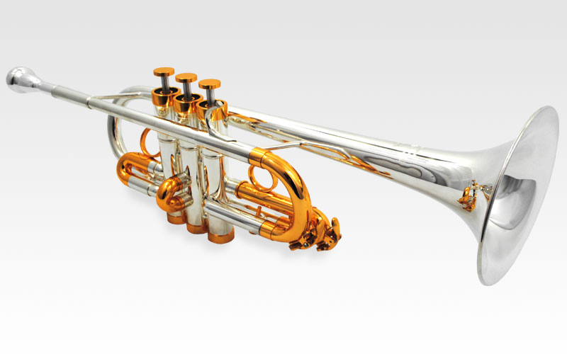 Centertone D/Eb Trumpet – Silver & Gold