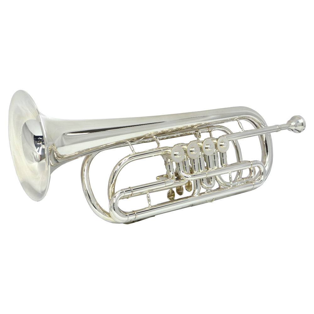 Elite Frankfurt Rotary Bass C Trumpet – Silver Plated