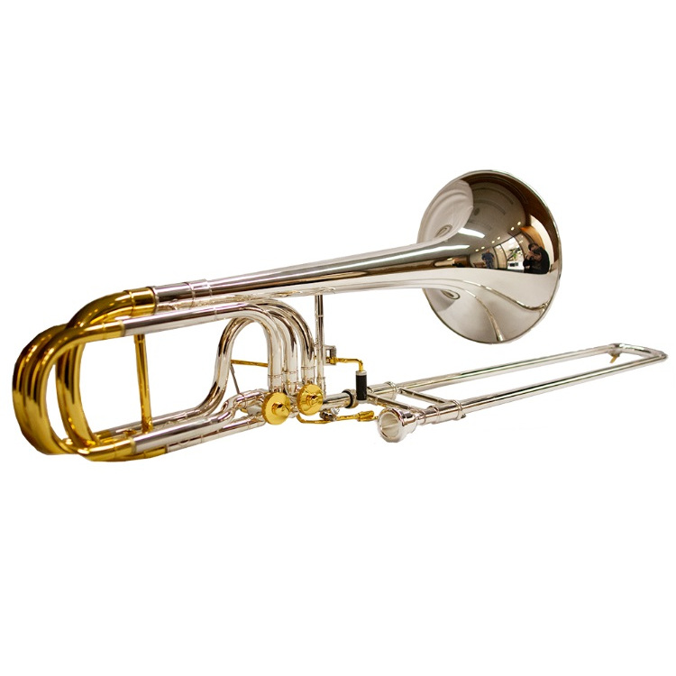 Studio Elite Double Trigger Bass Trombone - Silver/Gold