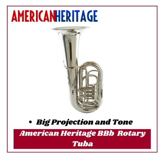 American Heritage BB 4 Valve Rotary Tuba – Nickel Plated