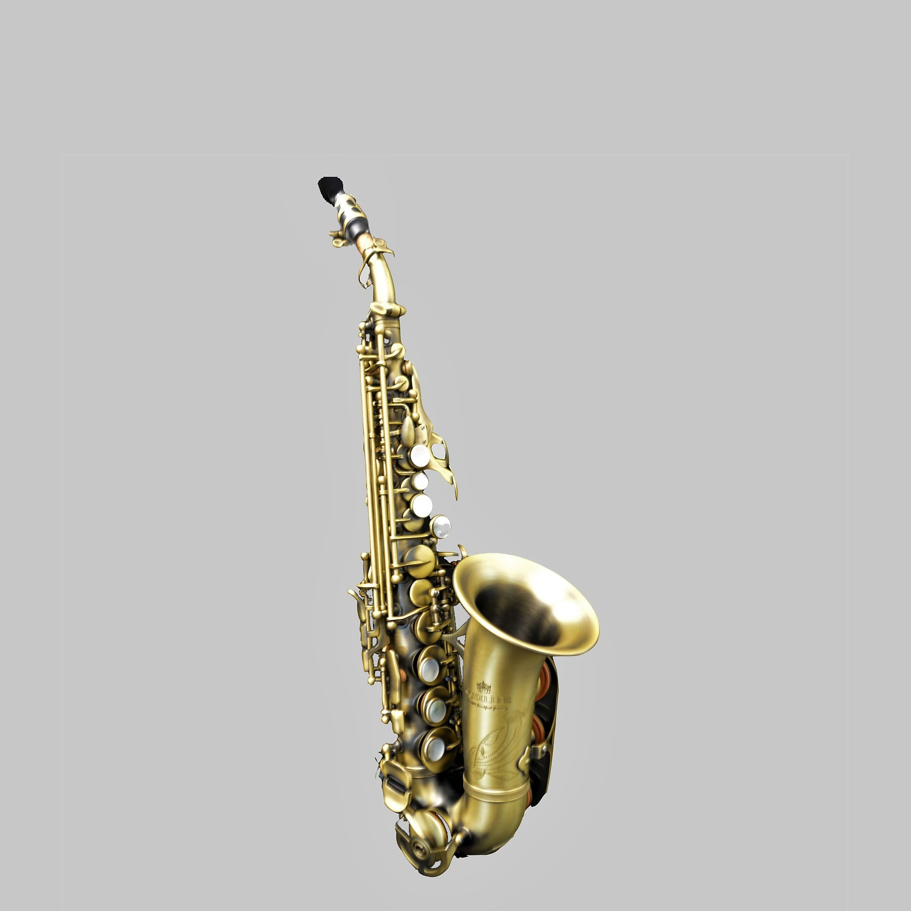 Elite V Curved Soprano Saxophone Luxus Antique Brass Plated